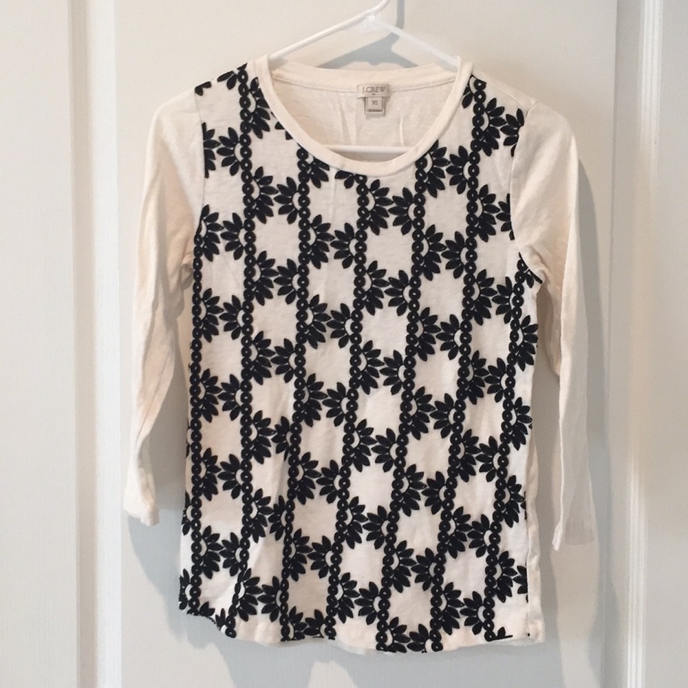 J. Crew Black and White Top